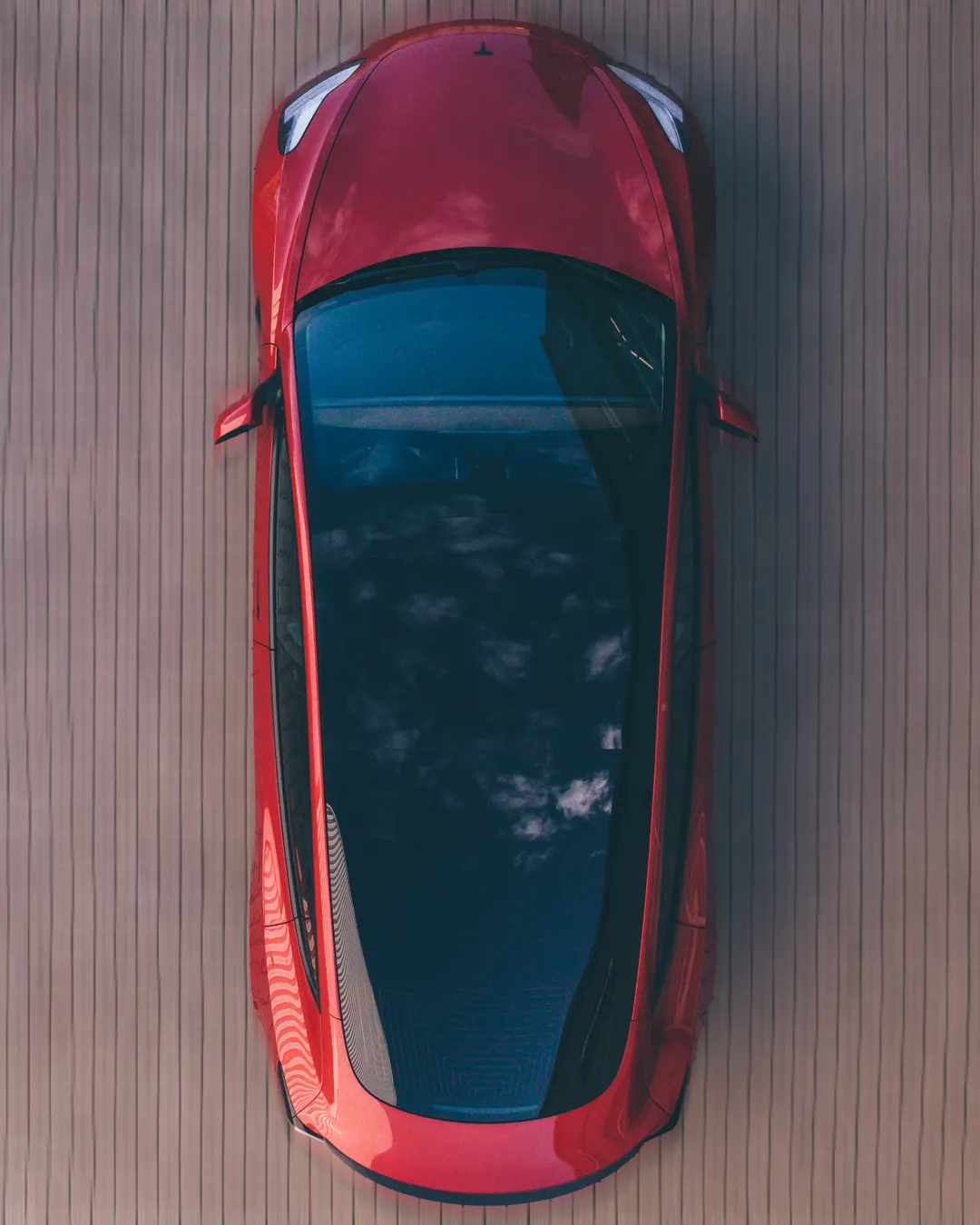 Getöntes Fahrzeug von oben