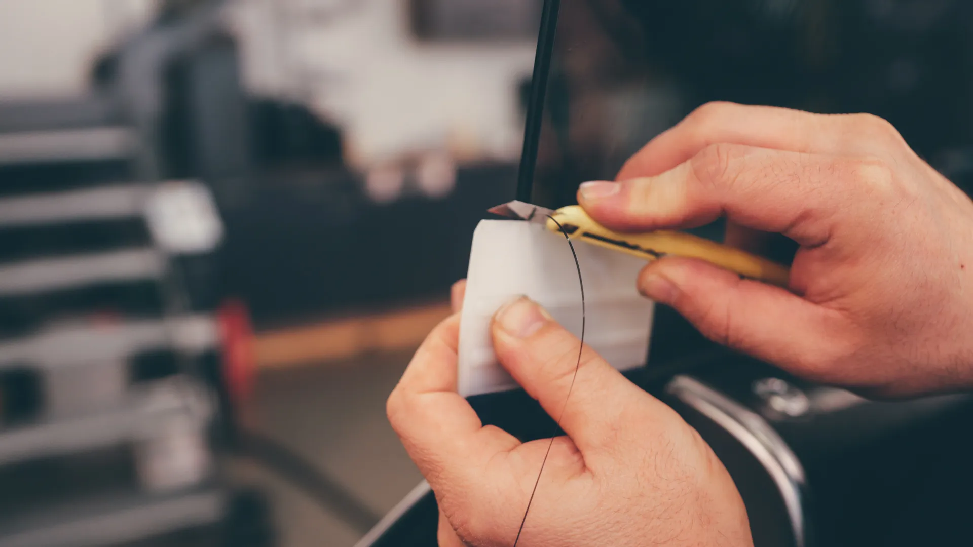 Folie wird aufgebracht